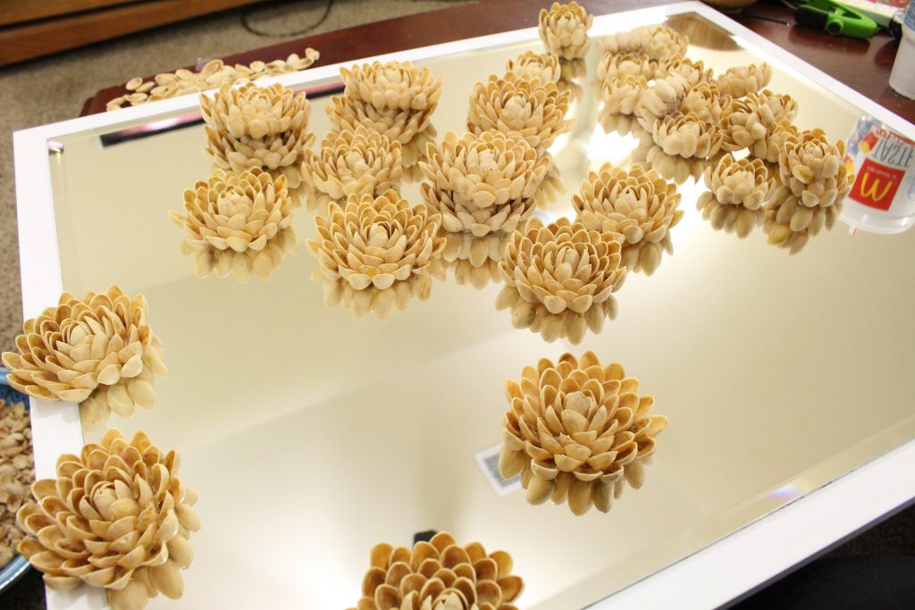 Pistachio Shell Flowers for Mirror Frame